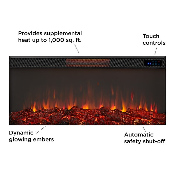 Torrey Landscape Electric Fireplace TV Stand in Dark Walnut by