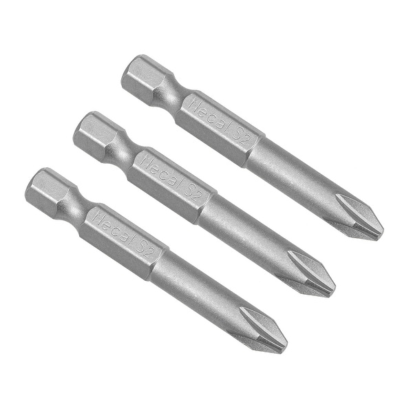 3Pcs 1/4-Inch Hex Shank 50mm Length Phillips 6PH2 Magnetic S2 Screwdriver Bits - 3pcs H1/4*50*6PH2