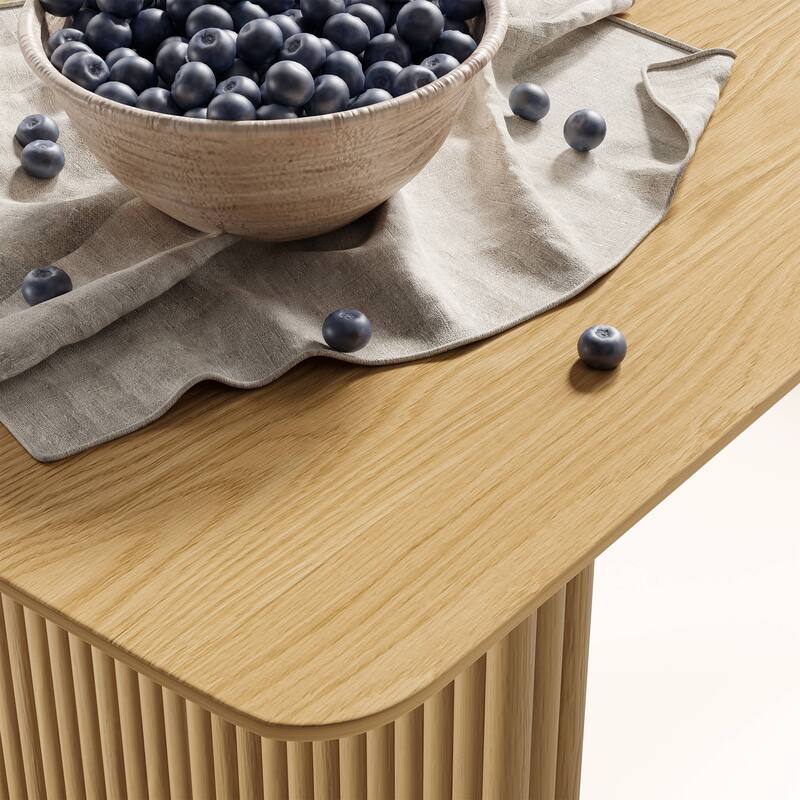 Lumioca Abberton Oak Wood Double Pedestal Base Dining Table