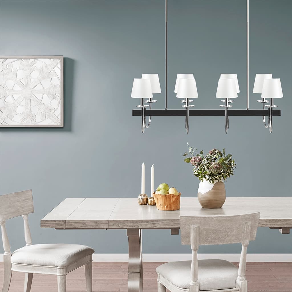 8-Light Traditional Chandelier with Drum Shades for living room,bedroom,and dining room