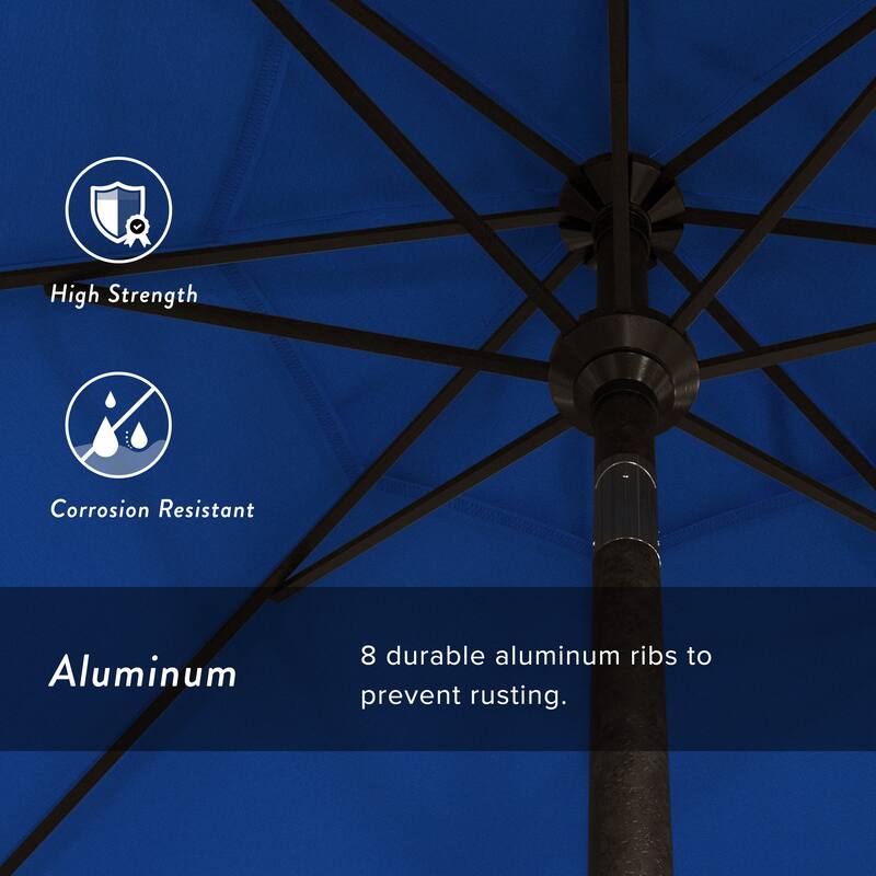 Pompano 9ft Crank Lift Push Button Tilt Round Patio Umbrella by Havenside Home, Base Not Included