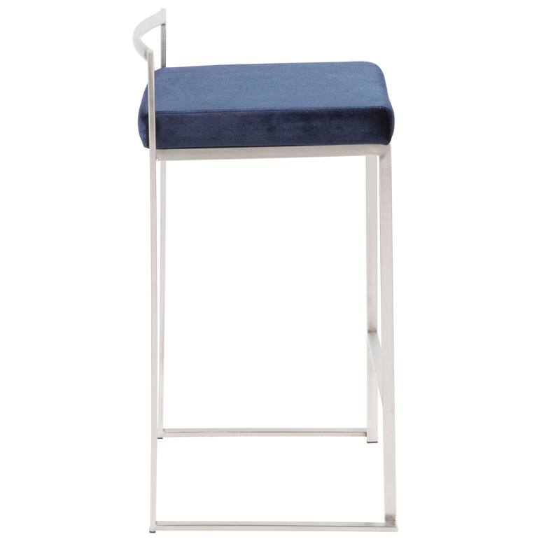Silver Orchid Forrest Stainless Steel Stackable Fully Welded Counter Stool (Set of 3)