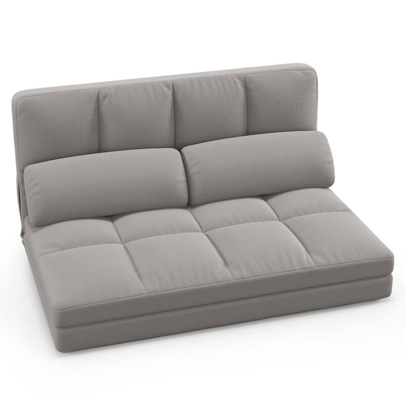 Costway Floor Sofa Bed with 2 Pillows 6 Positions Adjustable Backrest - See Details - Light Grey
