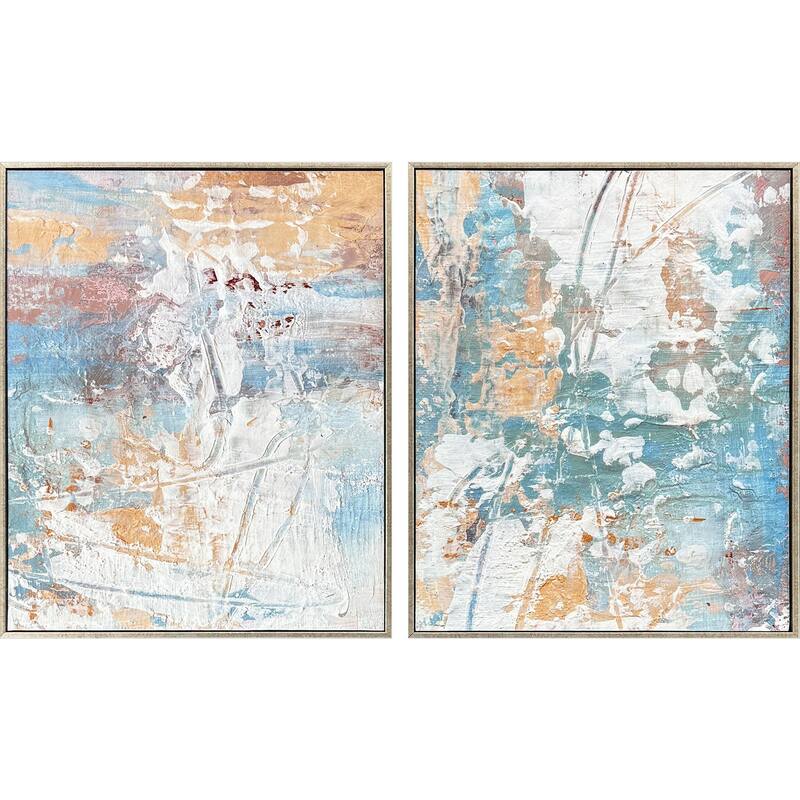 Paragon Textural Abstract II Non-Glass Framed Art - Set of 2