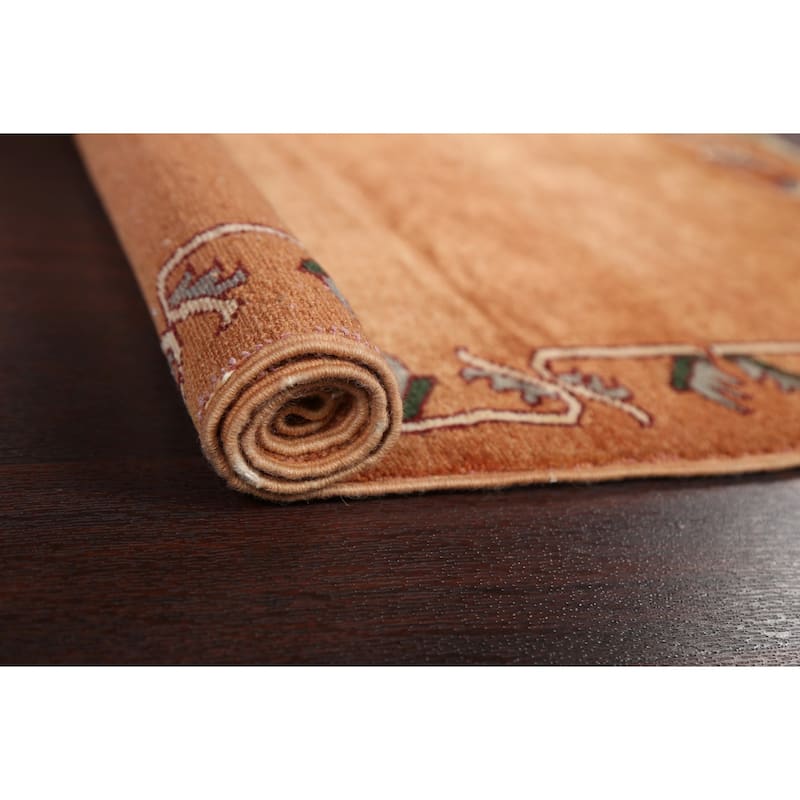 Bordered Gabbeh Kashkoli Oriental Area Rug Hand-knotted Wool Carpet - 2'8" x 3'9"