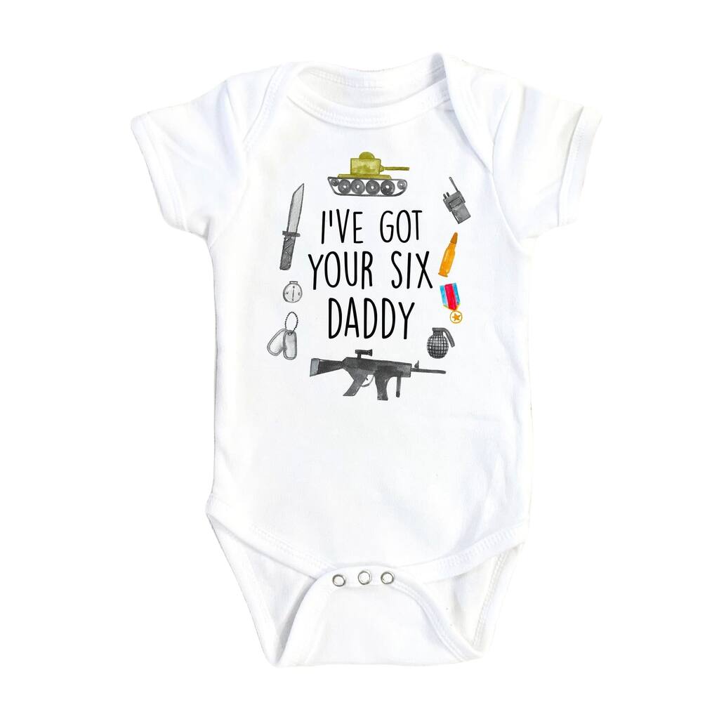 Military Back - Baby Boy Girl Clothes Infant Bodysuit Funny Cute Newborn