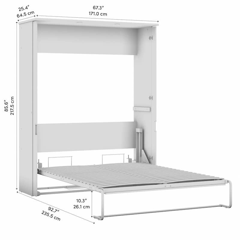 Bestar Lumina 68W Queen Murphy Bed for Multipurpose Space