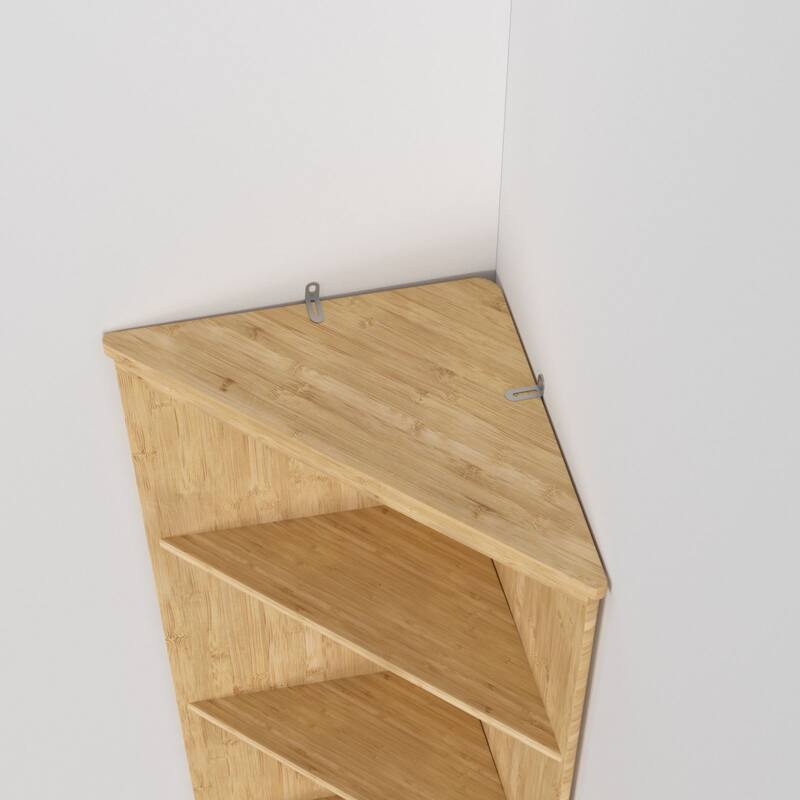 VEIKOUS Wooden Corner Cabinet for Bathroom, Kitchen, Living Room, Anti-Tipping Design