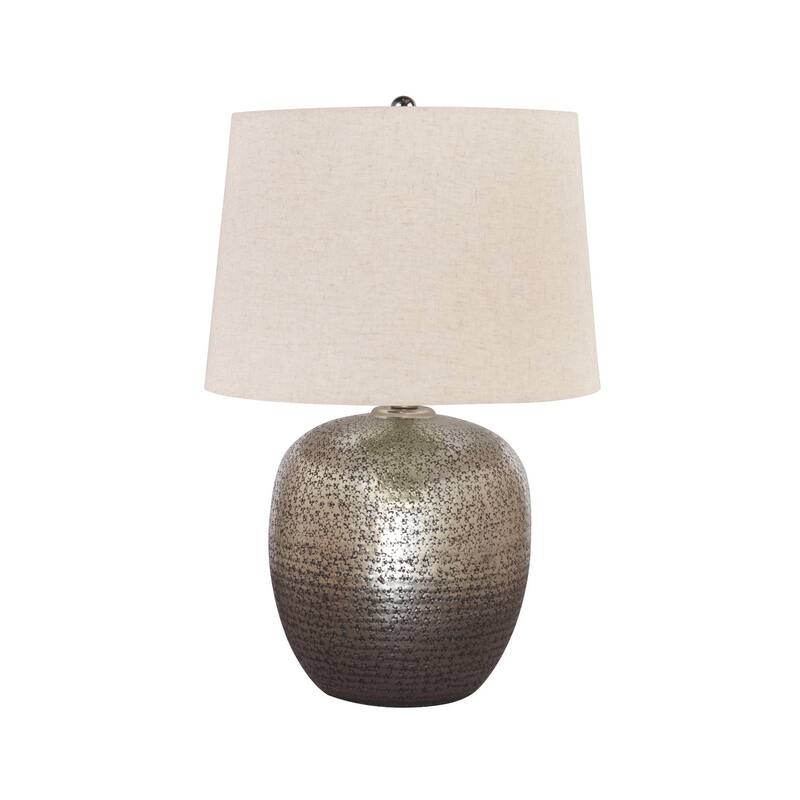 Magalie 23 Inch Metal Table Lamp - Antique Silver Finish