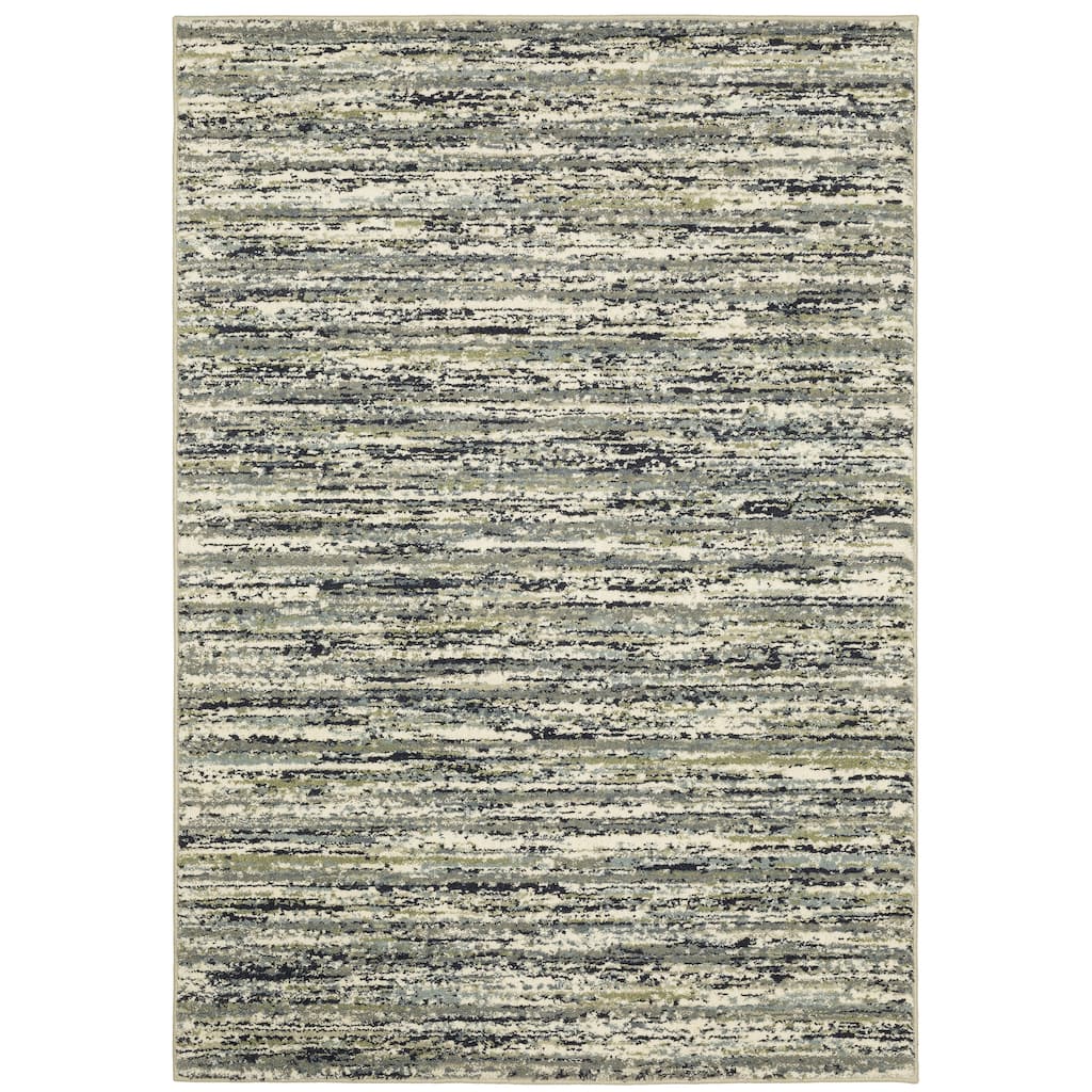Style Haven Salinas Industrial Striped Blue/ Green Indoor Area Rug