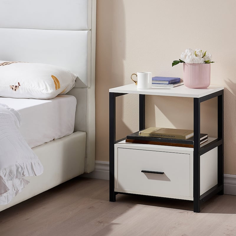 Taomika 3-Pieces Bed Frame and Modern Nightstands Sets