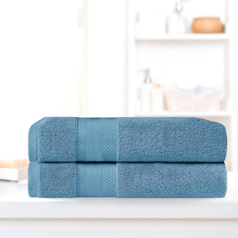 Blue Nile Mills Rio Turkish Cotton Bath Sheet, Set of 2 - Denim Blue