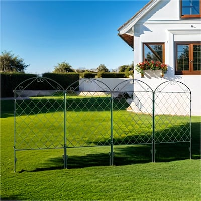 Garden Rust-Resistant 4 Pack Steel Fence Panels