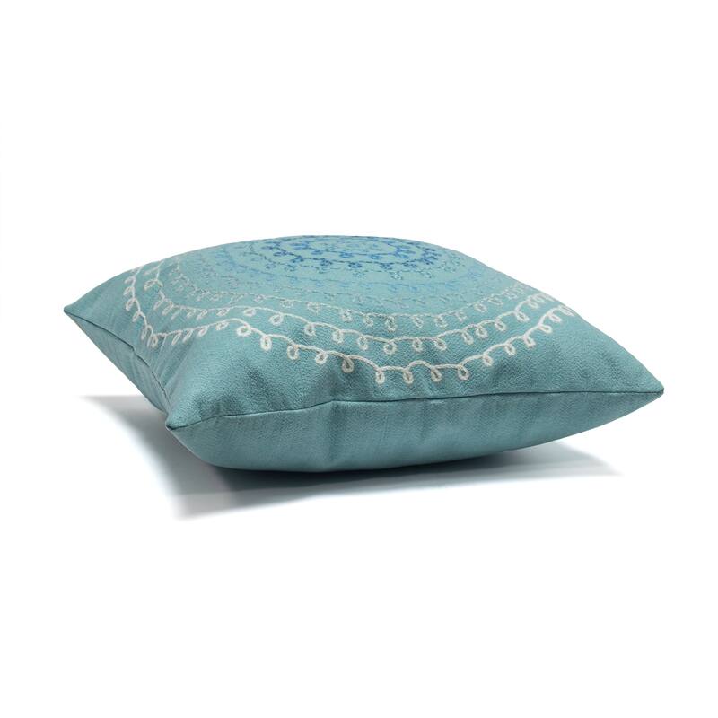 Liora Manne Visions III Ombre Threads Indoor/Outdoor Pillow Aqua 20" x 20"