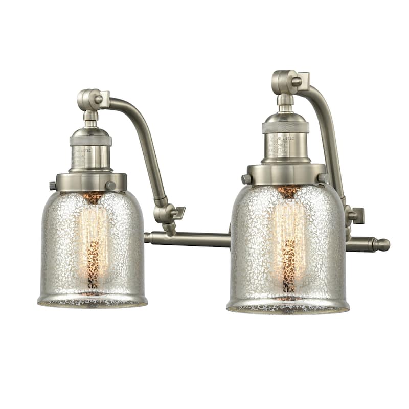 Innovations Lighting Small Bell 2 Light 18" Wide Bathroom Vanity Light - Brushed Satin Nickel / Silver Plated Mercury