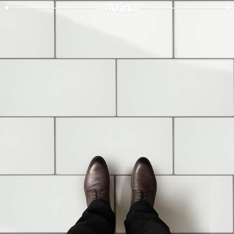 Merola Tile Piscina Brick Glossy Blanco 9-5/8" x 19-1/2" Porcelain Floor and Wall Tile