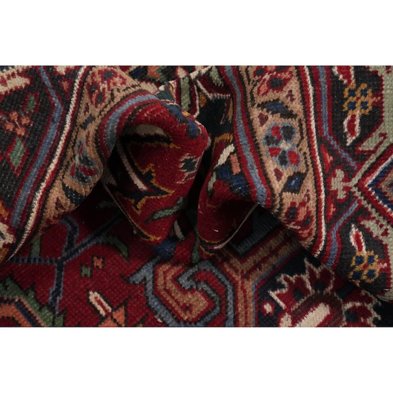 Hand Knotted Oriental 100% Wool Carpet Traditional Medallion Red Heriz Area Rug - 10' 7'' X 7' 5''