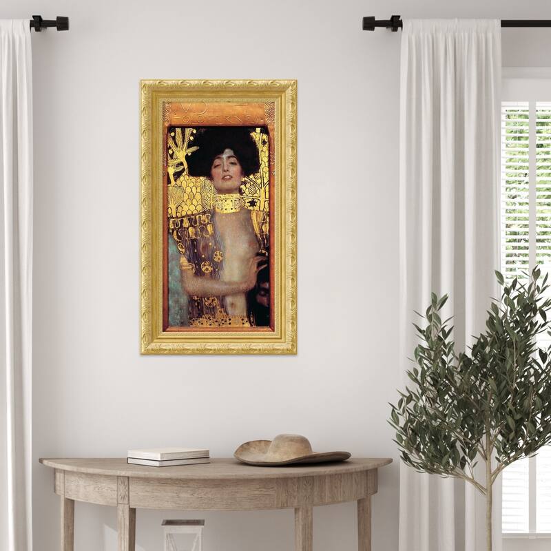 Judith I by Gustav Klimt Wood Framed Wall Art Print - Versailles Gold