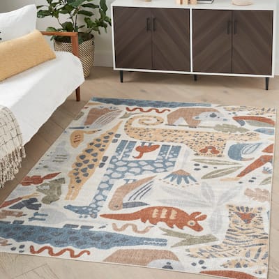 Nourison Astra Machine Washable Animal Print Area Rug