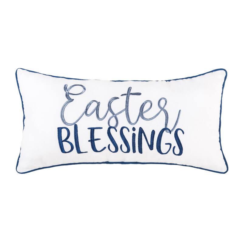 12" x 24" Spring "Easter Blessings" Embroidered Accent Pillow