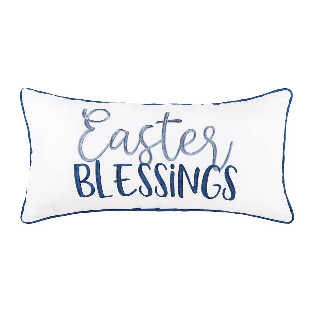 12" x 24" Spring "Easter Blessings" Embroidered Accent Pillow