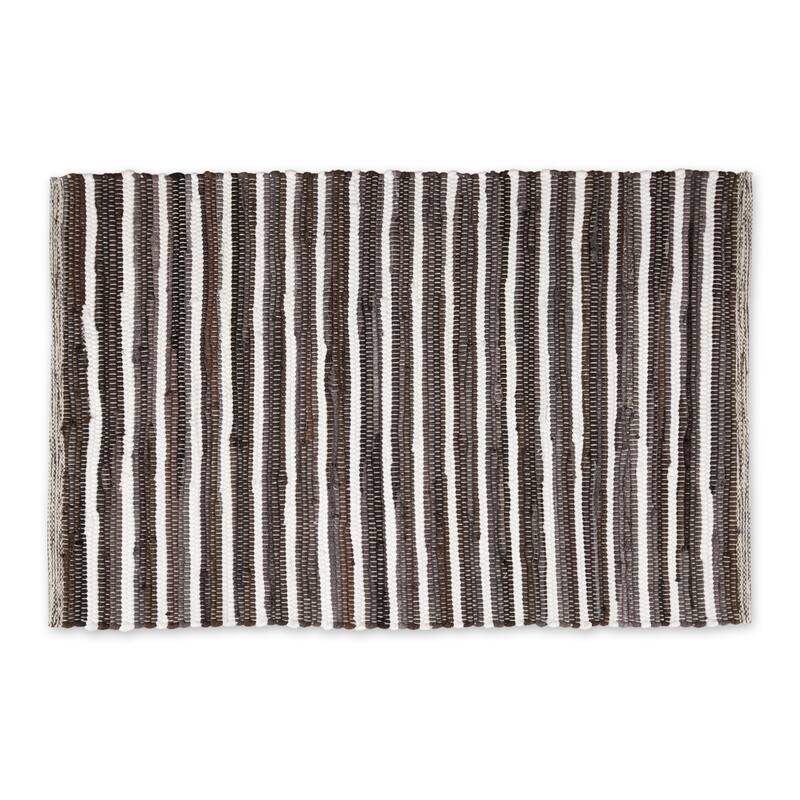 Stonewash Blue Slim Stripe Cotton Chindi Rug 2Ft 3Inx6Ft