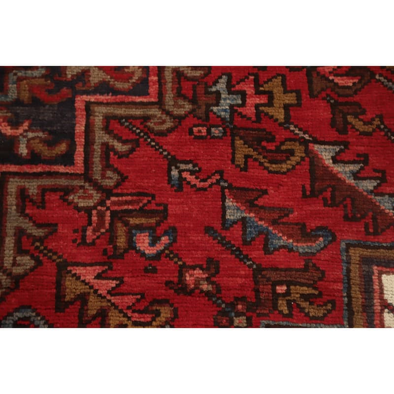 Hand Knotted Oriental 100% Wool Carpet Traditional Medallion Red Heriz Area Rug - 10' 8'' X 7' 9''