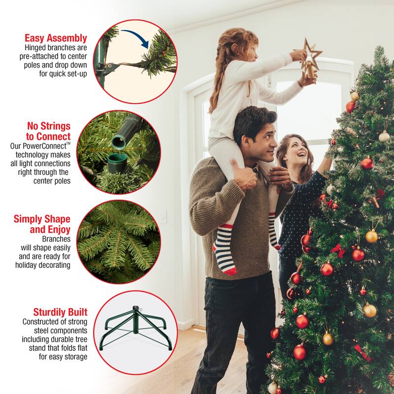 National Tree Company 7.5 ft. PowerConnect North Valley Spruce Tree with Light Parade LED Lights - 7.5 Foot
