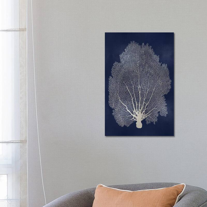 iCanvas "Sea Fan Silver on Blue II" by Melonie Miller Canvas Print - 26x18x1.5