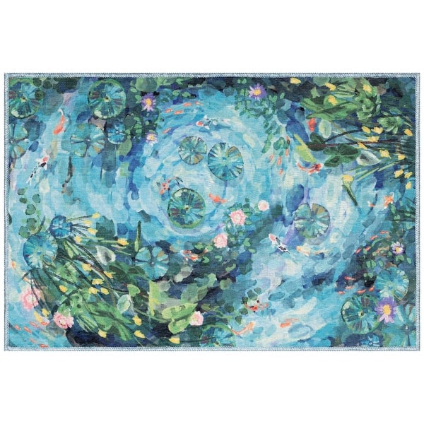 Liora Manne Impressions Peace Pond Indoor/Outdoor Mat - 2'5" x 3'11" - Ocean