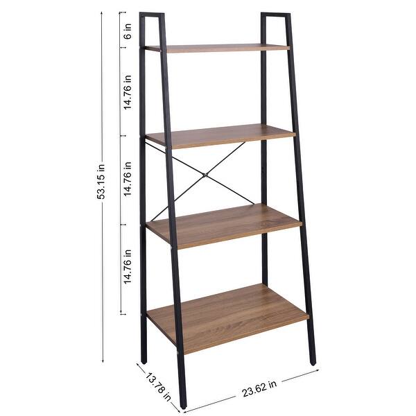 4Tier Freestanding Bookcase Storage Rack Ladder Shelves Bed Bath