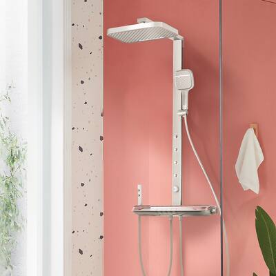 12.99" Solid Brass Five-function Digital Display Thermostatic Shower System with Rough in-Valve