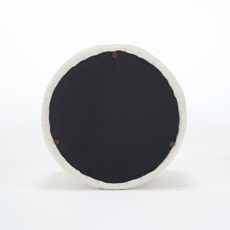 Ball & Cast Nesting Storage Ottomans of 2, Upholstered Footstool with Wood Tray