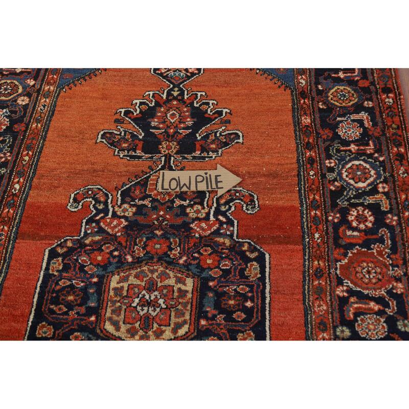 Hand Knotted Oriental 100% Wool Carpet Traditional Medallion Oranges & Rust Malayer Area Rug - 8' 0'' X 4' 6''