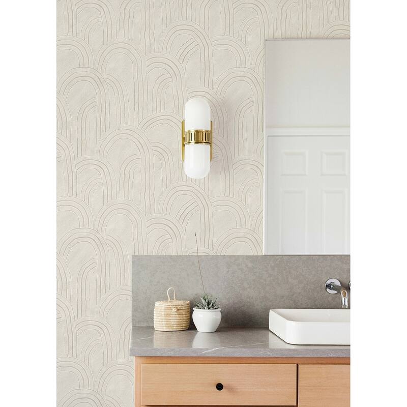 Sarah + Ruby Cabo Cream Rippled Arches Wallpaper