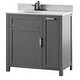 preview thumbnail 3 of 5, 36" Single Bathroom Vanity with Side Drawer Storage and Included Top and Sink, Grey