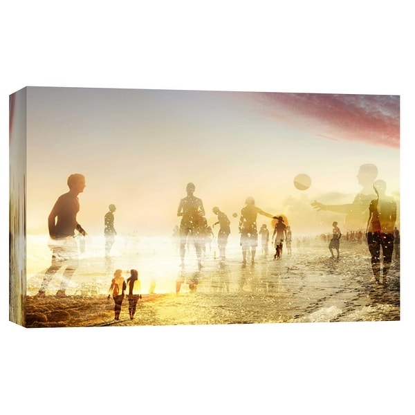 PTM Images 9-103686 PTM Canvas Collection 8" x 10" - "Beach Fun B" Giclee Men and Women Art Print on Canvas