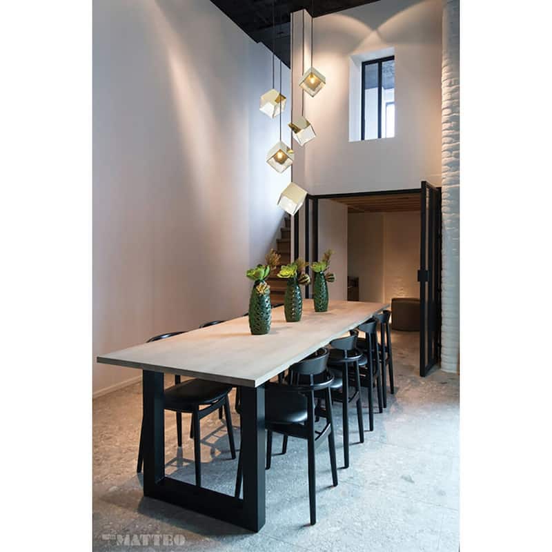 Ice Cube Pendant Lights Cluster Stairway Multi 5-Light Pyrite Chandelier - N/A