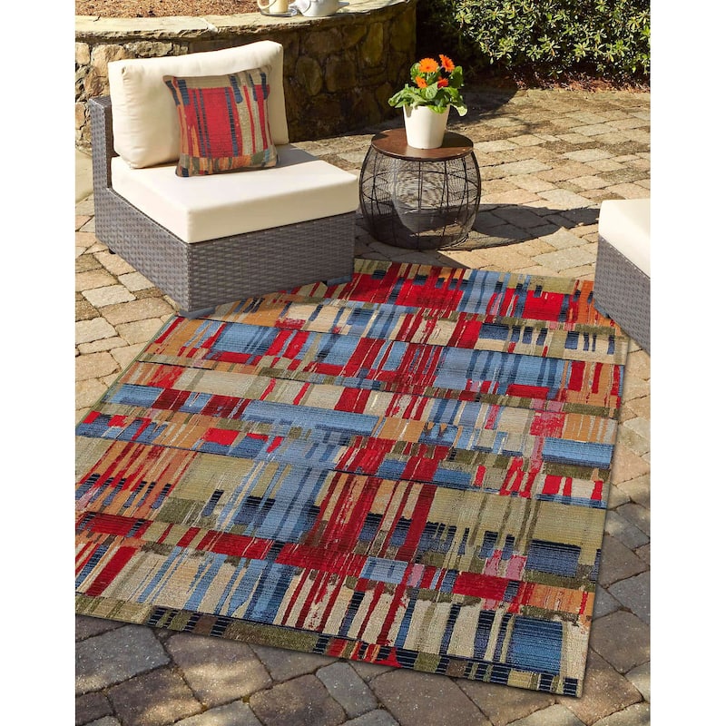 Liora Manne Marina Paintbox Indoor/Outdoor Pillow Multi