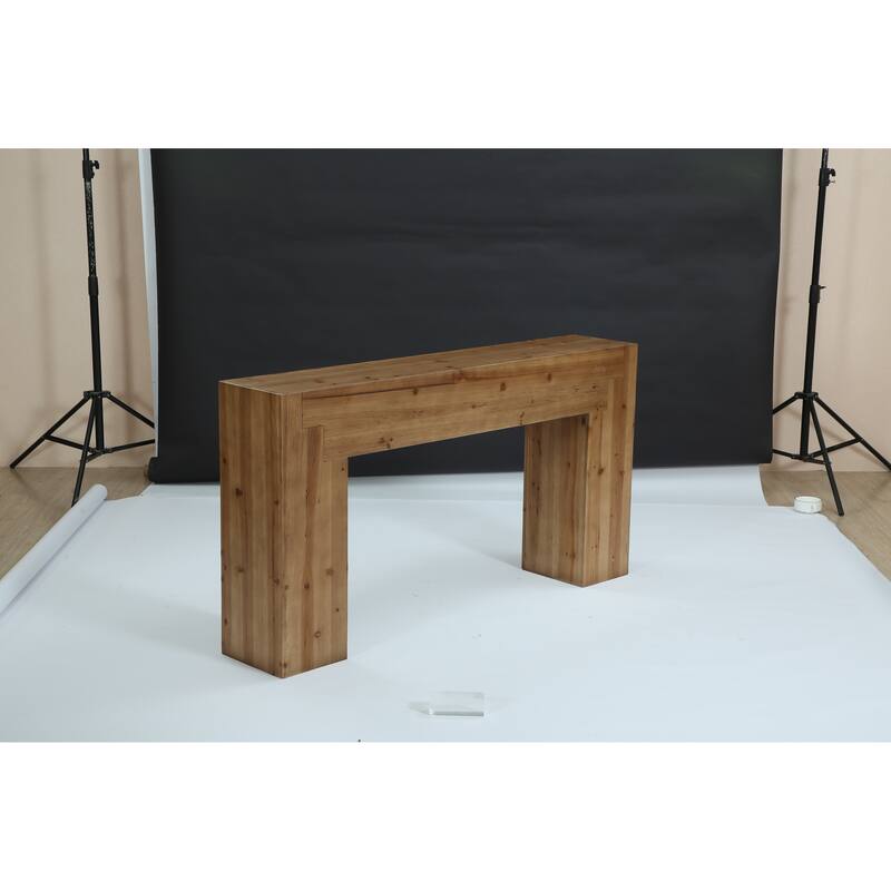 62.99-Inch Solid Wood Console Table for Living Room - Brown