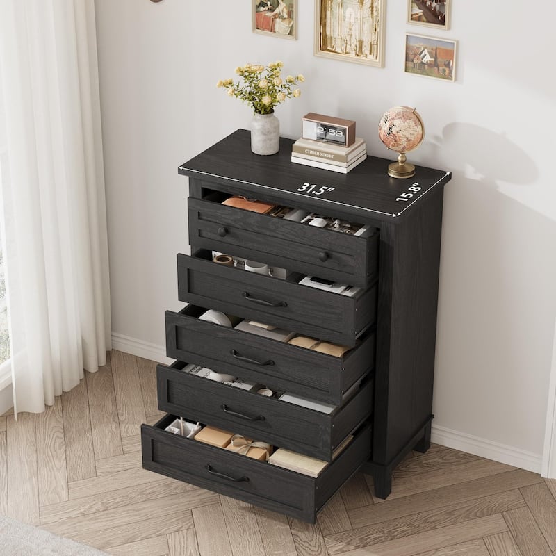 5 Dresser for Bedroom, 41.3" Tall Vertical Drawer Dresser with Large Storage