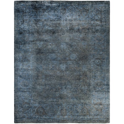 Overdyed One-of-a-Kind Hand-Knotted Area Rug - Gray - 8' 3" x 10' 1"