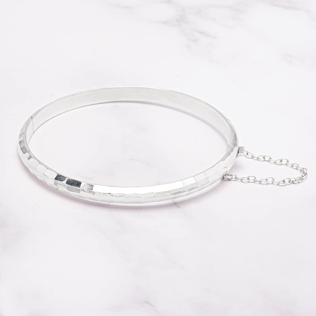 Victoria Townsend .925 Sterling Silver Hammered Bangle Bracelet