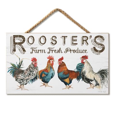 Farm Fresh Hanging Wood Sign 9.5" x 5.75" Made in the USA - Multi