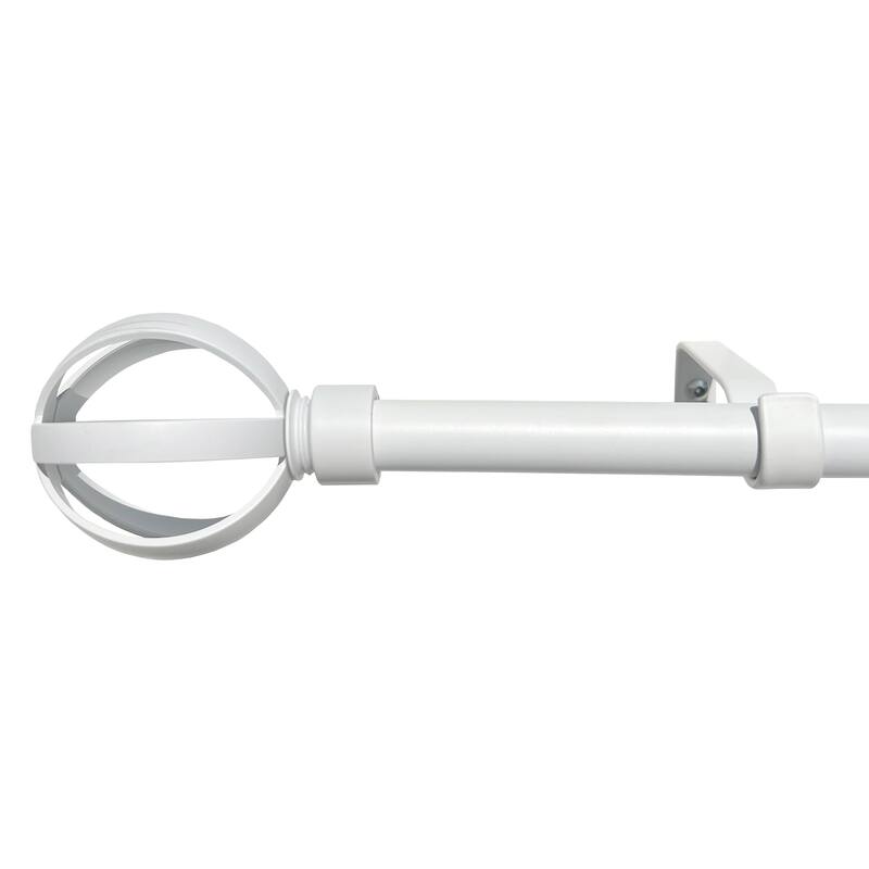 Buono II Halo White Decorative Rod & Finial 28-120 Inch - 66-120 Inches