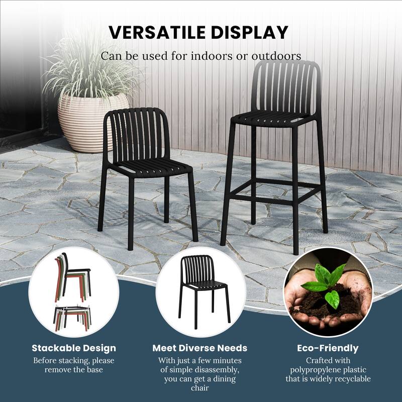 Frond and Form 2-Person Outdoor Round Dining Set Bar Height