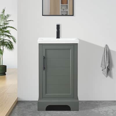 Vanity Art 20" Single Sink Bathroom Vanity with Ceramic Sink & Top