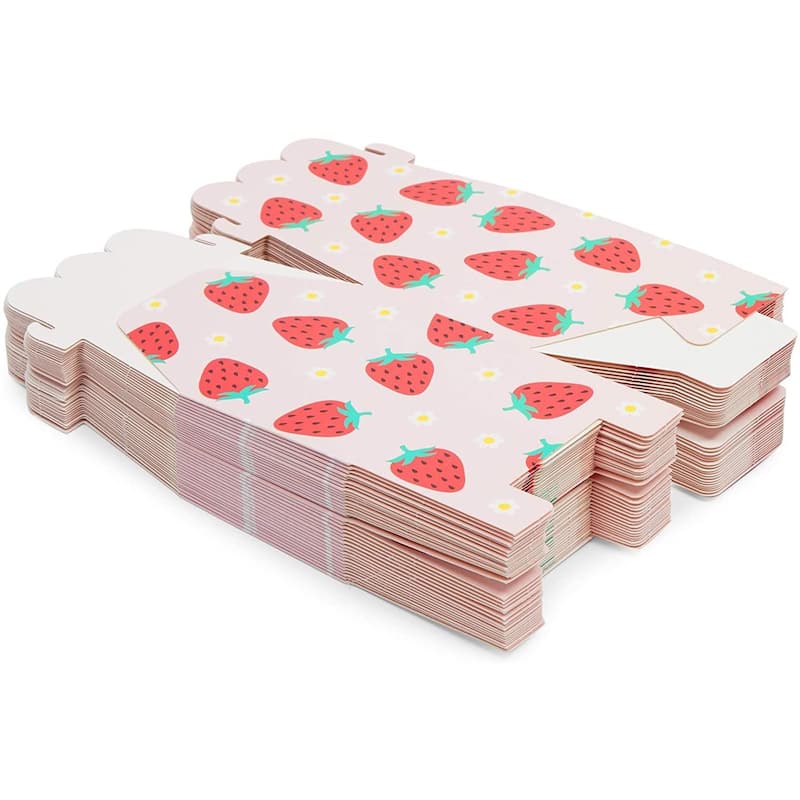 Sparkle and Bash Strawberry Birthday Party Favor Treat Boxes (Pink, 3.5 x 2.75 in, 36 Pack)