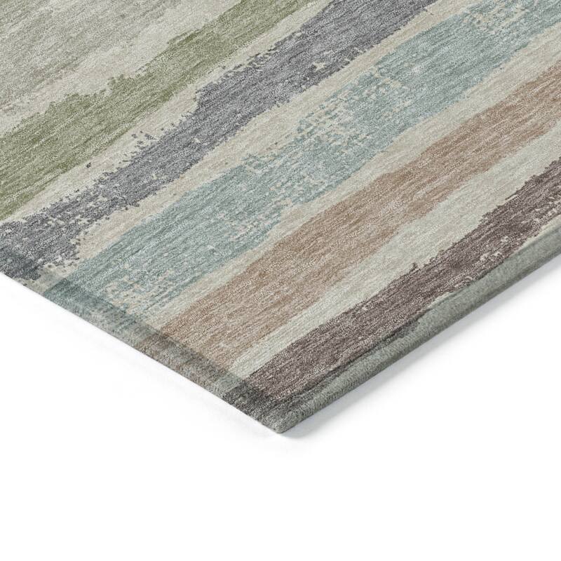 HomeRoots Striped Transitional Rectangle Outdoor Rug