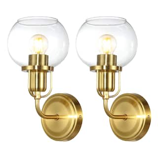 SAFAVIEH Lighting Lyudmyla Wall Sconce (Set of 2) - 5" W x 6" D x 11" H - 5Wx6Dx11H
